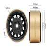 BATRAZZI RC Crawlers Truck Upgrade Parts for 1/18 1/24 Scale&FMS FCX18 FCX24 : 1.0 Steelie Beadlock Wheels and Brass Wheel (4 pcs) Black view 3