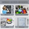 Costzon Kids Kitchen Playset, Wooden Pretend Cooking Toy Set w/Realistic Sound, Large Blackboard, Telephone, Microwave, Ice Maker, Dishwasher, Oven, Storage Space, Play Kitchen for Kids Ages 3+ (Grey) view 2