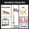 2023 New Magnetic Pen Toy, Decompression Magnet Metal Fidget Pen, Creative Toy Can Write, Gifts for Family or Friends (Silver) view 3