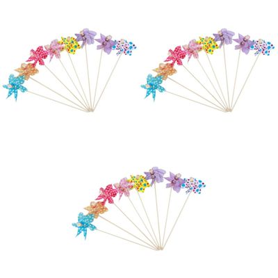 36 pcs Outside Toy Out Door Toys Windmill Toy Pinwheel Colorful DIY Windmill Outdoor Spinner Gift Small Windmill to Rotate Bamboo/2332