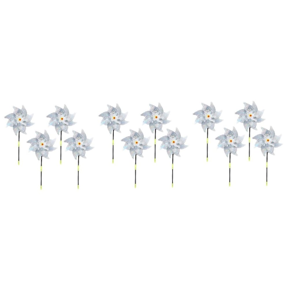 12 Pcs Windmill Outside Toy Outdoor Play Toys for Flash Toys Lawn Stake pinwheels Bird reflectors Pinwheel Toys Outdoor Ornaments Outdoor Pinwheels fan/2474