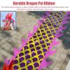 CMYUN Dragon Poi Purple Dragon Poi Ribbon with Head, Extra Long Dragon Dance Ribbon Streamer, Double-Sided Dragon Kite Dance Flag, for Adult Gym Sport Exercise (Size : Length - 10m/33ft) view 3