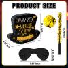 Poen 2026 New Year Piata Black Top Hat Piata with Stick and Blindfold Confetti Happy New Years Eve Party Supplies Decorations Large Piata for Adults Game Party Supplies 14.96 x 12.4 x 2.95 in view 2