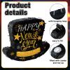 Poen 2026 New Year Piata Black Top Hat Piata with Stick and Blindfold Confetti Happy New Years Eve Party Supplies Decorations Large Piata for Adults Game Party Supplies 14.96 x 12.4 x 2.95 in view 3