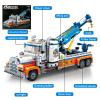 Cdymkf Tow Truck Building Block Set,Road Rescue Vehicle with Crane Toy Model Building Kit,City Crane Construction Vehicles Building KIt,Gifts for Kids Ages 6+ view 3
