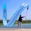 CMYUN Dragon Poi 3D Blue Dragon Poi Kite Outdoor - Chinese Style Dragon Poi Ribbon with Head, Dragon Dance Exercise Streamer for Park Yard Party, 6/8/10m Long (Size : Length - 6m/19.5ft) view 1