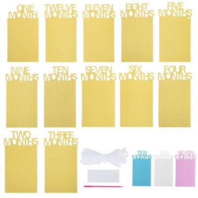 1st Birthday Photo Banner for Newborn to 12 Months, Monthly Milestone Photograph Bunting Garland, First Birthday Photo Banner for Birthday Celebration Decoration, DIY Props (Gold Color)
