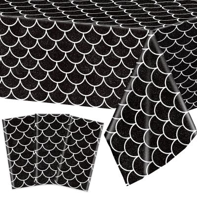3 Pack Dragon Birthday Party Decoration Supplies Black Dragon Tablecloth Plastic Disposable Waterproof Rectangle Table Cover for Dragon Theme Party Favors Fantasy Games Party Decorations 54 x 108 Inch