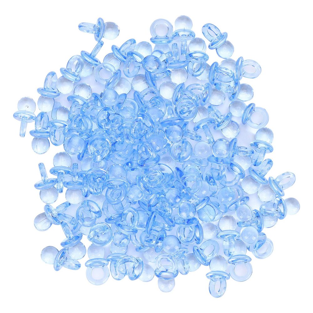 200Pcs Mini Acrylic Pacifiers, Babies Shower Plastic Pacifiers, Babies Party Decor Pacifier for Babies Shower Game, Babies Shower Pacifier Party Favor(Blue)