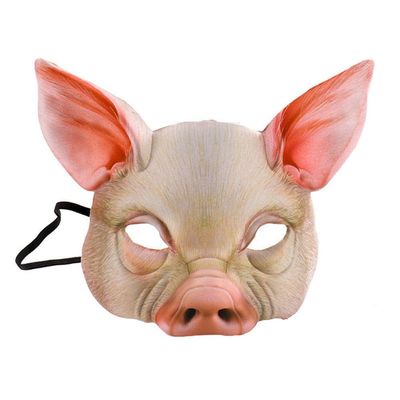 Animal Half Face Mask Halloween Costume Mask Horror Pig Masquerade Mask for Halloween Carnival Party Cosplay Props