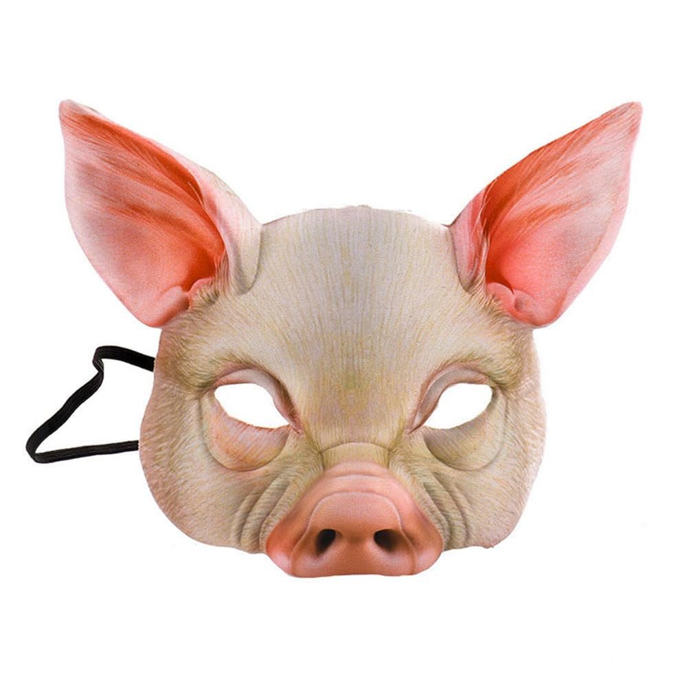 Animal Half Face Mask Halloween Costume Mask Horror Pig Masquerade Mask for Halloween Carnival Party Cosplay Props