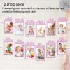 1st Birthday Photo Banner for Newborn to 12 Months, Monthly Milestone Photograph Bunting Garland, First Birthday Photo Banner for Birthday Celebration Decoration, DIY Props (Pink) view 2