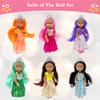 Little Dolls Set with Mini Princess Dolls for Girls  Princess Toy Dolls for Dollhouse Small Doll Mini Princess Figures with Tiaras, Hair Accessories view 3