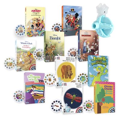 Moonlite Storytime Mini Projector with 10 Classic Bedtime Stories, A Magical Way to Read Together, Digital Storybooks, Fun Sound Effects, Learning Gifts for Kids Ages 1 and Up