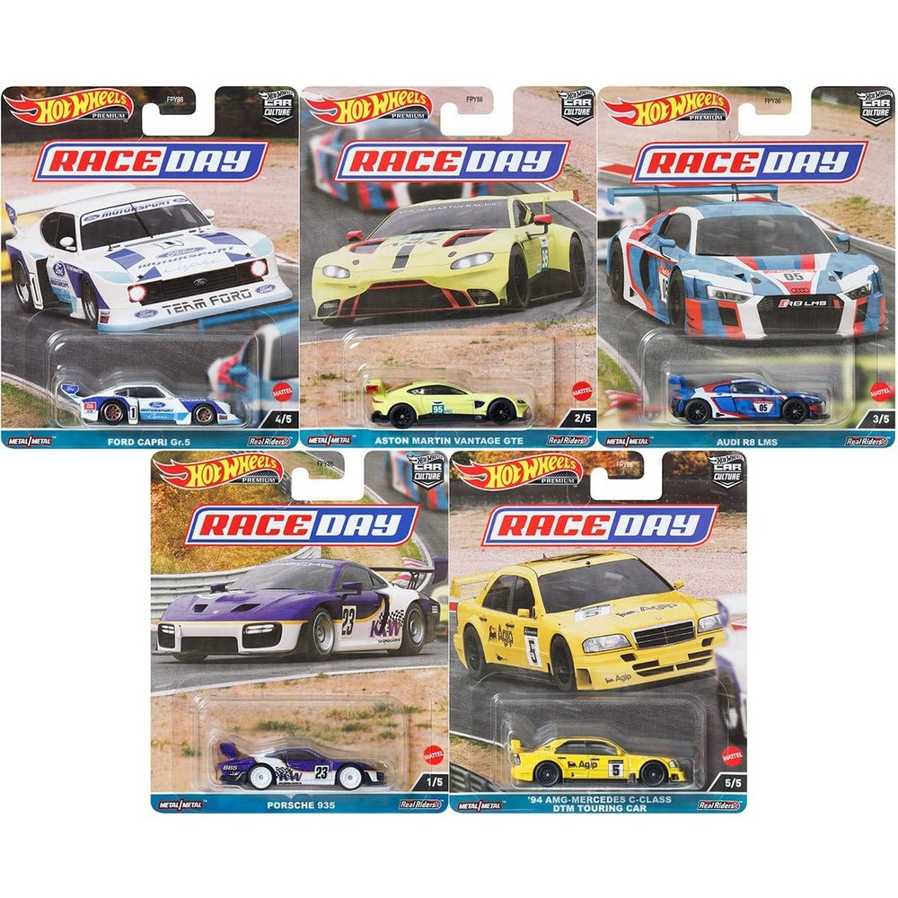 Race Day 5 Piece Set Car Culture Series Diecast Model Cars FPY86-959D