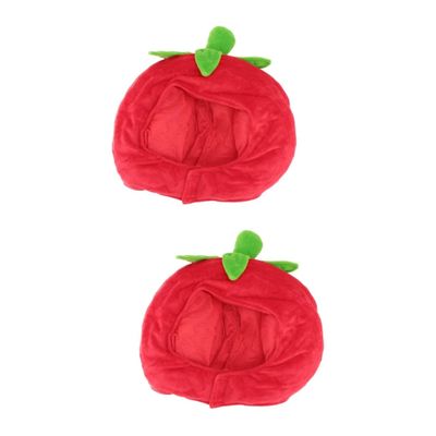 Alasum 2 Pcs Tomato Headgear Stuffed Toy Xmas Photo Props Performance Accessory Plush Critter Hat Funny Party Hats Helmet Accessories Cartoon Cap Plush and Pp Cotton Child Halloween Skull