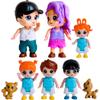 FUNERICA Dollhouse Family Figures & Pets  Bendable Play Dolls for Imaginative Fun & Doll House Play  Little People Family Set with Miniature Accessories  Made of Quality Plastic view 1