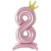 Alainzeo 42 Inch Pink Number Balloons 0-9 with Crown, Helium Aluminum Foil Big Number Balloons for Birthday, Wedding Anniversary Party, Large Number Balloon for Decorations Supplies (Pink 8) view 1