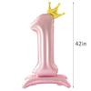 Alainzeo 42 Inch Pink Number Balloons 0-9 with Crown, Helium Aluminum Foil Big Number Balloons for Birthday, Wedding Anniversary Party, Large Number Balloon for Decorations Supplies (Pink 8) view 2