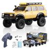 BEEZRC FMS RC Crawler 1/18 FCX18 Land Cruiser LC80 RTR Toyota Licensed 4WD RC Rock Truck 2.4Ghz 900mAh Hobby Grade RC Car Model Mini Remote Control Car Off Road Vehicle FMS11831RTRYL (Yellow) view 1