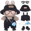 iBayda 17cm Fashion Doll Clothes & Accessories Set Include: Hat, Overall, Shoes, Glasses and Bag- Cute Clothes for Dress up Unique Style (Doll Not Included), Black view 1