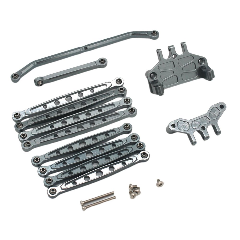 12Pcs Metal Steering Servo Link Linkages RC Car Push Rod Spare Parts Turnbuckle Pull Rod for MN128 MN86S RC Car Trucks Vehicles Modification, Gray
