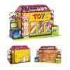 PicassoTiles 60pc Magnetic Building Block Magnet Tile Toy Shop Theme Pretend Play Construction Kit Reconfigurable Printed Structure Double-Sided Printing Education STEM Learning Playset Ages 3+ PTQ50 view 1