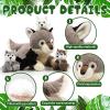 Shappy 5 Pieces Soft Wolf Stuffed Animal Family Set  16 Inch Large Mommy Plush with 4 Small Baby Plushies on Galentines Valentines Day Easter Birthday Exchange Gifts for Kids Boys Girls view 3