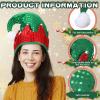 Panitay 3 Pcs Christmas Elf Hat Unisex Felt Sequin Santa Hat with Bells Xmas Glowing Felt Holiday Party Costume view 3
