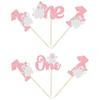 Gyufise 24Pcs Ghost One Cupcake Toppers Pink Glitter First Birthday Ghost Spooky One Halloween Cupcake Picks for Halloween Theme Baby Shower Kids 1st Birthday Party Cake Decorations Supplies view 3