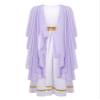 YONGHS Greek Toga Robe for Girls Ancient Greece Dress Up Halloween Princess Pretend Athena Outfits Lavender 12 Years view 4
