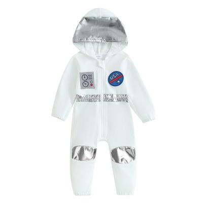 Ayalinggo Baby Astronaut Costume Toddler Boy Girl Halloween Outfit Space Onesie Hooded Romper Jumpsuit Cosplay Clothes (Hoodies Romper, 12-18 Months)