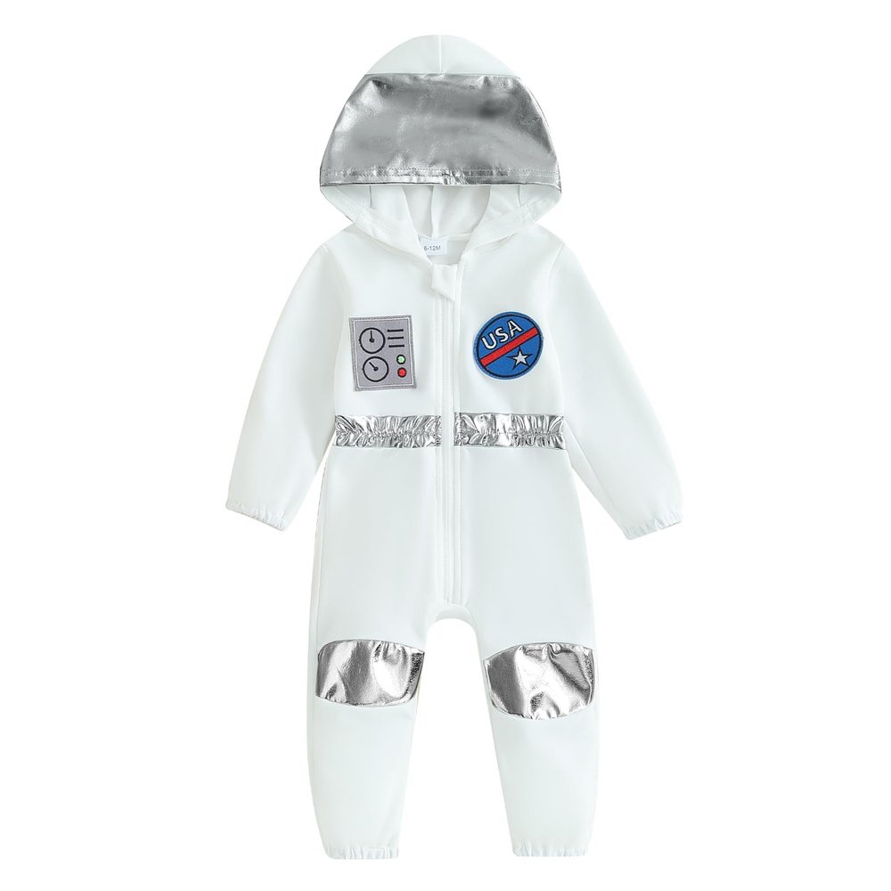 Ayalinggo Baby Astronaut Costume Toddler Boy Girl Halloween Outfit Space Onesie Hooded Romper Jumpsuit Cosplay Clothes (Hoodies Romper, 12-18 Months)