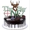 Caiwowo The Big One Deer Happy 1st Birthday Cake Topper - Happy 1st Birthday Deer Hunting Cake Topper - Camo Party Gone Hunting Decorations For Boys view 1