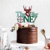 Caiwowo The Big One Deer Happy 1st Birthday Cake Topper - Happy 1st Birthday Deer Hunting Cake Topper - Camo Party Gone Hunting Decorations For Boys view 2