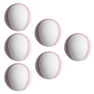 Baisidiwei Soft Baseballs, Foam Baseballs for Kids Teenager Players Training Balls 6 Pcs Foam Baseballs Training Balls for Hitting and Indoor or Outdoor Play(White)