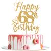 Happy 68th Birthday Cake Topper, 68th Birthday Decorations for Men/Women, Cheers to 68 Years, Hello 68, 68th Happy Birthday Party Supplies Gold Glitter view 1