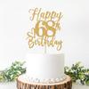 Happy 68th Birthday Cake Topper, 68th Birthday Decorations for Men/Women, Cheers to 68 Years, Hello 68, 68th Happy Birthday Party Supplies Gold Glitter view 4