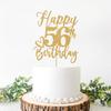 Happy 56th Birthday Cake Topper, 56 Birthday Decorations for Women/Men, Cheers to 56 Years, Hello 56, 56th Happy Birthday Party Decorations Gold Glitter view 2