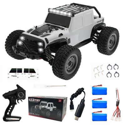 LEOSO SCY16103 1/16 Rc Car 4X4 RC Truck 35 Km/h RC Cars 2.4GHz 4CH 4WD 390 Class Motor Remote Control Truck with 3 Rechargeable 1500mah Batteries (White)