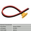 2PCS XT60E-F XT60EW-M Pigtail Cable XT60 Panel Mount Connector with 30cm 12AWG Cable for RC Drone Aircraft FPV Racing Drone (XT60E-F) view 4