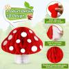 10PCS Mushroom Party Decoration Mushrooms Honeycomb Centerpieces for Table Paper 3D Mushroom Hanging Ceiling Sign Party Supplie VBS 2025 Nature Wonderland Birthday Baby Shower Party Garden Decor view 3