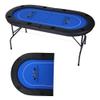 LUCKYERMORE Folding Poker Table71 Easy to Store & Carry, w/Padded Rails & 8 Cup Holders, 8 Player for Texas Casino Leisure Game, No Assembly Required, Blue view 1