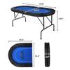 LUCKYERMORE Folding Poker Table71 Easy to Store & Carry, w/Padded Rails & 8 Cup Holders, 8 Player for Texas Casino Leisure Game, No Assembly Required, Blue view 3