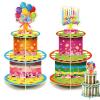 Dianelhall 2 Pcs Birthday Money Holder for Gift Colorful Happy Birthday Double Layer Cash Stand with 24 Holes DIY Money Holder Cash Gift Ideas for Woman Man Birth Party Favor view 1