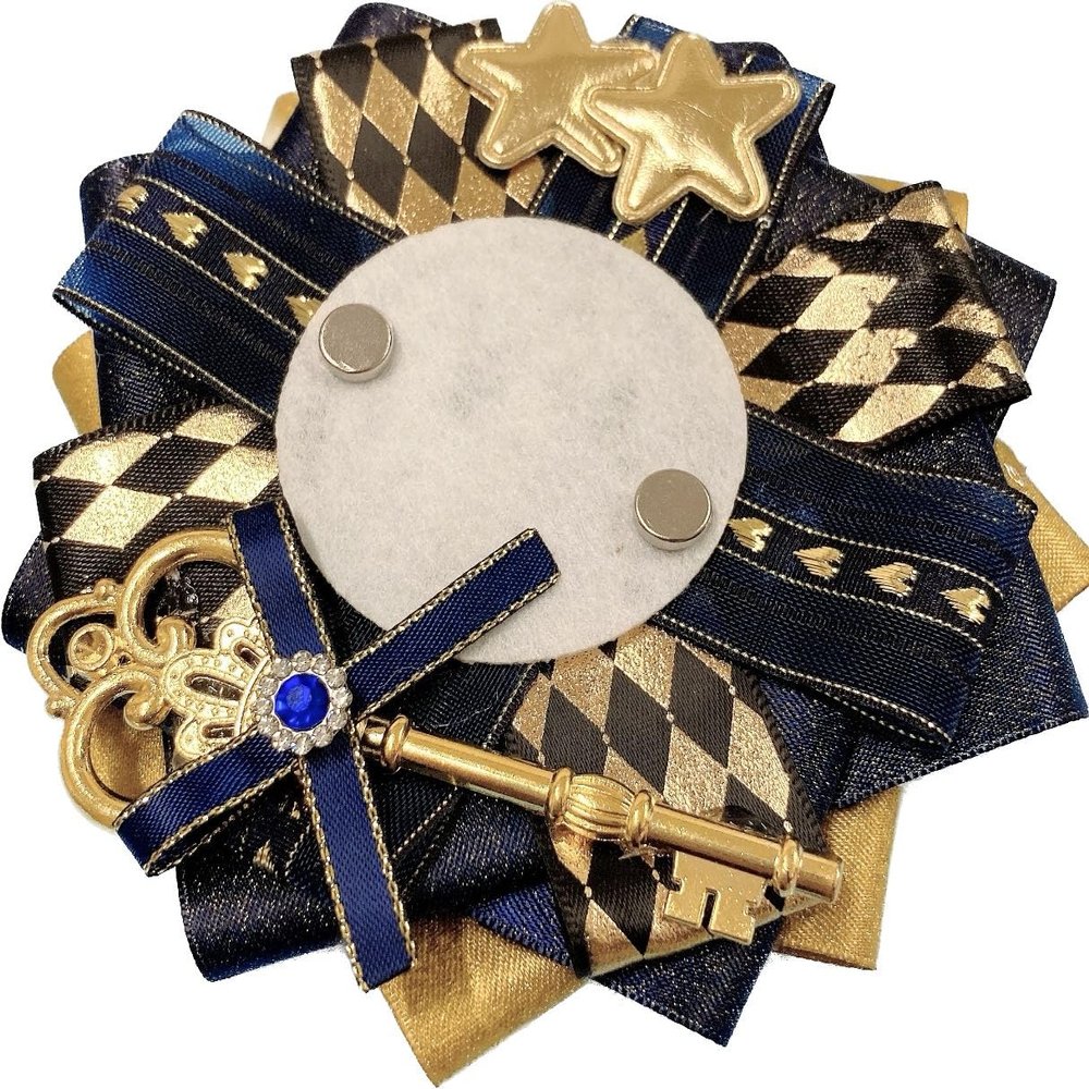 G Trigger Antique Style Pain Rosette, Can Batch, 2.2 inches (57 mm), 2.3 inches (58 mm), Pain Bag, Decorative, Handmade Rosette, Ribbon Navy, Navy Blue