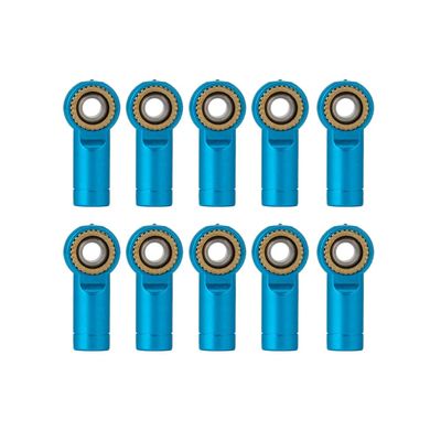 BrewJa 10pcs/Set Aluminum M3 Link Rod End Ball Joint CCW Compatible with Axial SCX10 D90 1/10 RC Car Crawler Car Upgrade Parts (Color : Blue 10pcs)
