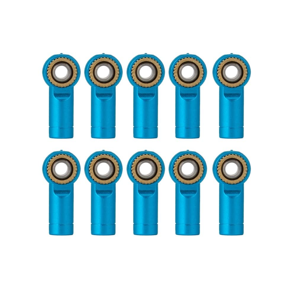 BrewJa 10pcs/Set Aluminum M3 Link Rod End Ball Joint CCW Compatible with Axial SCX10 D90 1/10 RC Car Crawler Car Upgrade Parts (Color : Blue 10pcs)