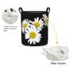 Foruidea White Daisy Laundry Basket,Laundry Hamper,Collapsible Storage Bin, Oxford Fabric Clothes Baskets,Nursery Hamper For Home,Office,Dorm,Gift Basket view 2