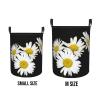 Foruidea White Daisy Laundry Basket,Laundry Hamper,Collapsible Storage Bin, Oxford Fabric Clothes Baskets,Nursery Hamper For Home,Office,Dorm,Gift Basket view 4